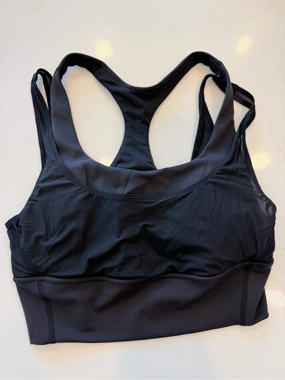 Black Lululemon Mesh Fabric Sports Bra